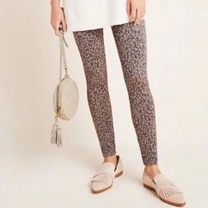 Spanx Look at Me Now Seamless Leggings Mini Leopard Print Size Medium